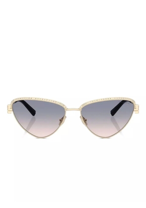 Tiffany & Co Eyewear crystal-embellished cat-eye sunglasses - Gold