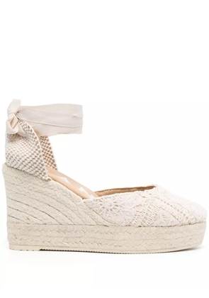 Manebi Yucatán 100mm wedge espadrilles - Neutrals