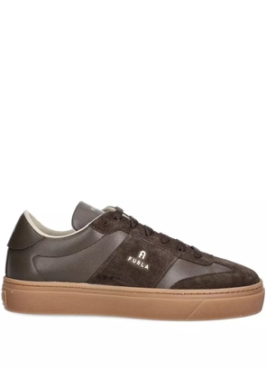 Furla leather suede sneakers - Brown
