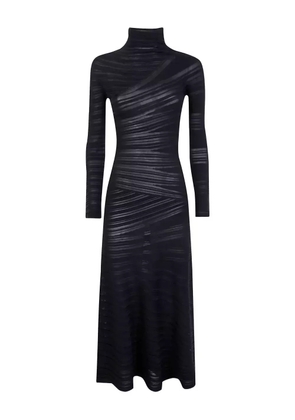 Giorgio Armani high-neck ribbed dress - Black