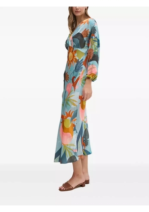 NEVER FULLY DRESSED Emma abstract-print V-neck dress - Blue