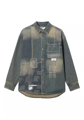 Musium Div. patchwork denim shirt - Blue