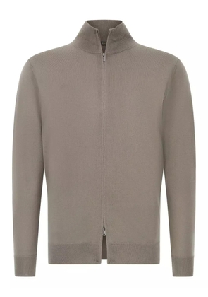 Boggi Milano full-zip wool cardigan - Neutrals