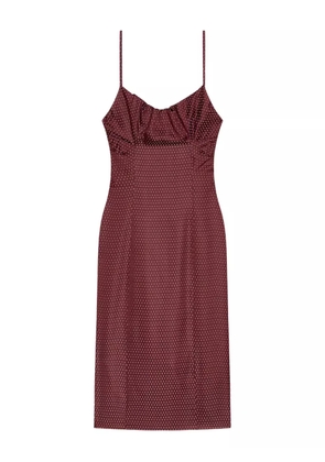 DRIES VAN NOTEN polka-dot pattern midi dress - Red