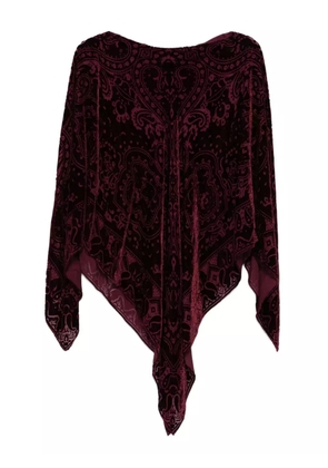 ETRO paisley-pattern velvet poncho - Red