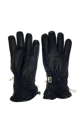 Restelli leather zip-fastening gloves - Black