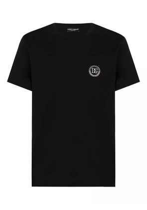 Dolce & Gabbana logo-embroidered T-shirt - Black