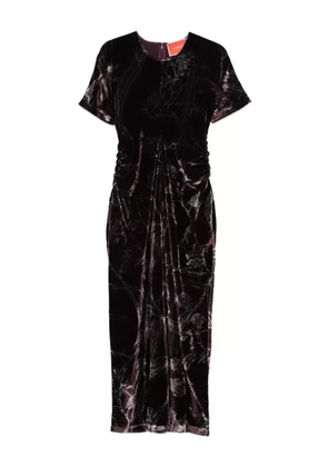 La DoubleJ velvet floral-print dress - Red