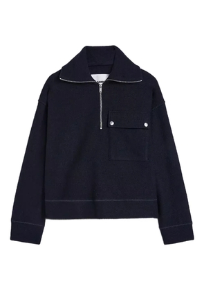 Jil Sander felted sweatshirt - Blue