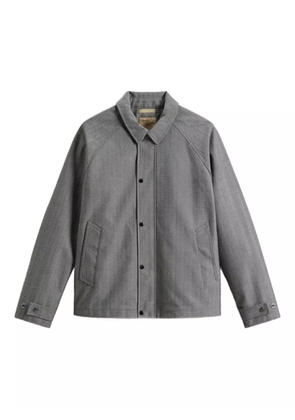 Woolrich herringbone-pattern button jacket - Grey