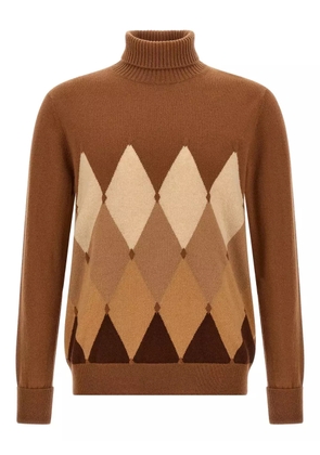 Ballantyne argyle-pattern turtleneck sweater - Brown