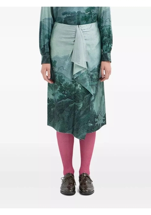 Pierre-Louis Mascia silk-blend ruffled skirt - Blue