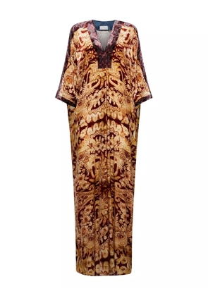 Pierre-Louis Mascia abstract-pattern maxi dress - Brown