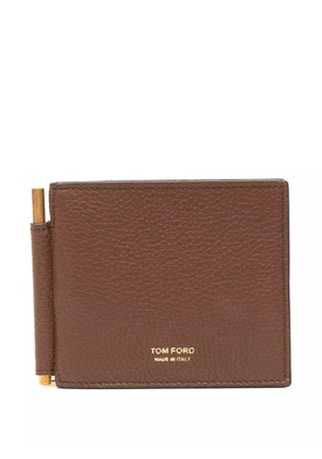 TOM FORD money-clip leather card holder - Brown