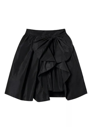 TWINSET bow-detail asymmetrical taffeta skirt - Black