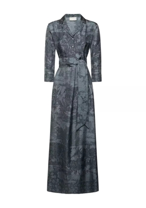 Pierre-Louis Mascia landscape-print belted maxi dress - Blue
