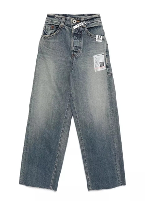 Maison MIHARA YASUHIRO Amateur Sewn Like Wide frayed-hem jeans - Blue