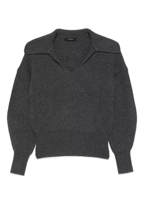 JOSEPH polo-collar ribbed sweater - Grey