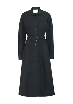REMAIN belted long-sleeve shirt dress - Black