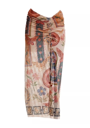 Agua Bendita Tock Fiore skirt - Neutrals