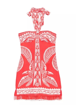 FARM Rio Majestic Coconut Tree halter-neck mini dress - Red