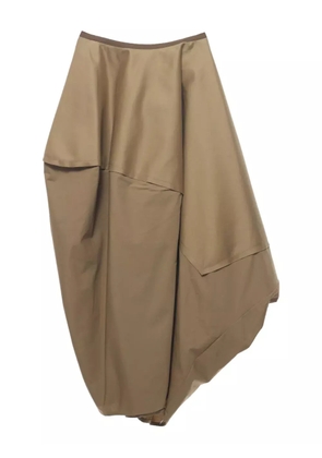 Carven draped panelled midi skirt - Neutrals