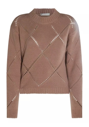 Zanone diamond-pattern knit sweater - Brown