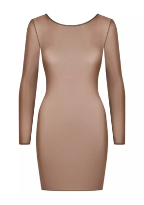 Maison Close French Kiss Light open-back long-sleeve dress - Brown