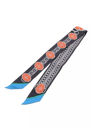 Hermès Pre-Owned 20s Lift Profile ribbon silk scarf - Black