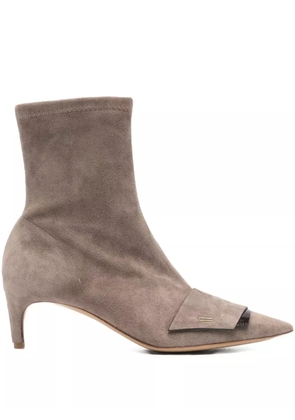 Del Carlo pointed-toe suede ankle boots - Brown