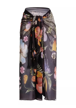 Agua Bendita floral-print sarong - Black