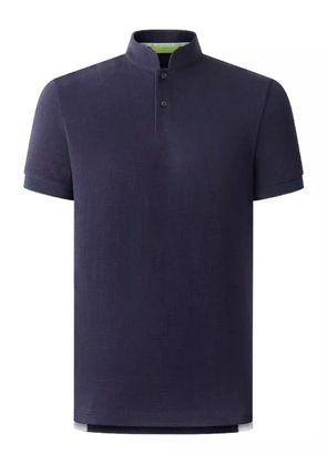 Shanghai Tang mandarin-collar cotton polo shirt - Blue