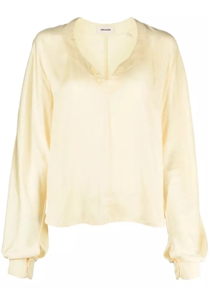 Zadig&Voltaire Tonastir satin-finish blouse - Yellow