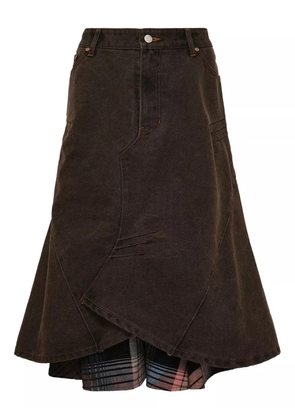 Andersson Bell layered flare midi skirt - Brown