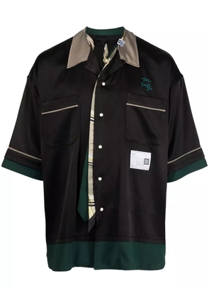 Maison MIHARA YASUHIRO embroidered bowling shirt - Black