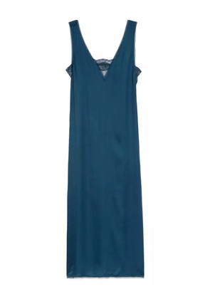Zadig&Voltaire lace-trimmed slip midi dress - Blue