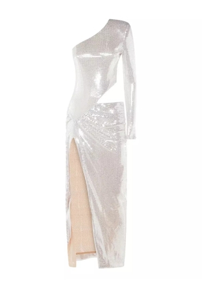 NISSA one-shoulder midi dress - Silver