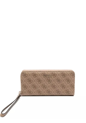 GUESS USA logo-plaque zip-around wallet - Neutrals