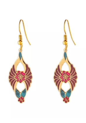 Susan Caplan Vintage 1980s Cloisonné post earrings - Gold