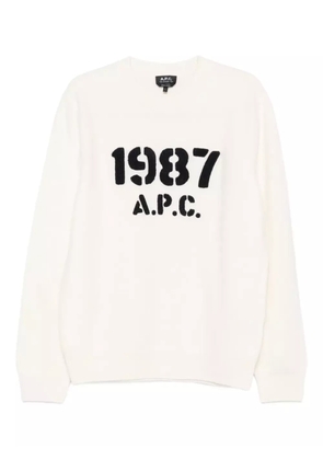 A.P.C. crew-neck long-sleeve sweater - Neutrals
