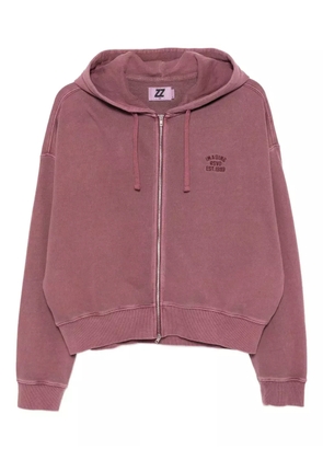 izzue logo-embroidered hoodie - Purple