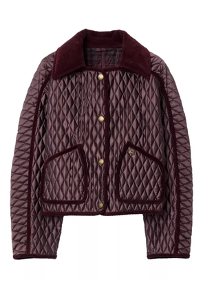 Burberry quilted corduroy-trimmed puffer jacket - Red