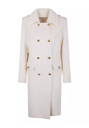 P.A.R.O.S.H. ribbed-collar buttoned coat - Neutrals