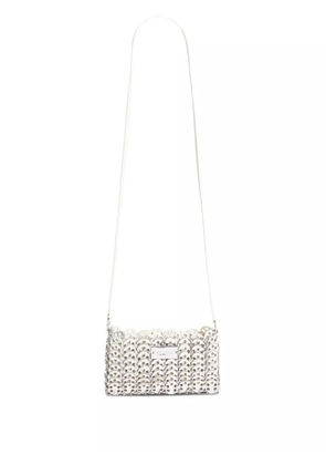 Rabanne 1969 metallic-link leather cross body bag - Silver