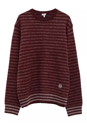 LOEWE striped logo-embroidered sweater - Brown
