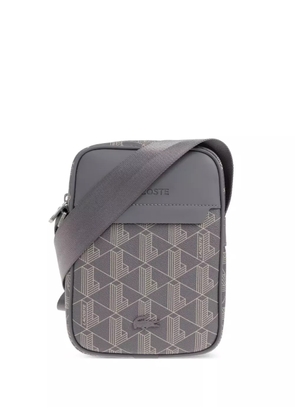 Lacoste geometric-pattern messenger bag - Grey