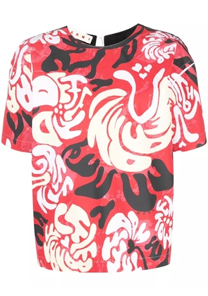 Marni graphic print short sleeve blouse - Red