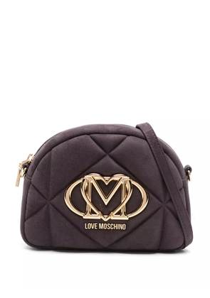 Love Moschino quilted logo-plaque crossbody bag - Purple