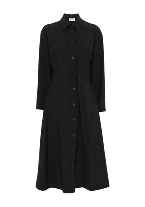 P.A.R.O.S.H. button-fastening belted midi dress - Brown