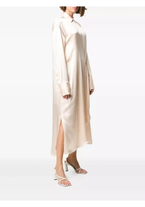 Jil Sander Pre-Owned asymmetric silk shirt dress - Neutrals